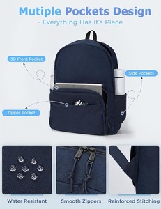 School <b>Backpack</b> with Water <b>Drawstring</b> Pocket Water-resistant Custom OEM Vietnam with Shock-absorbing Lining - Product Image 3