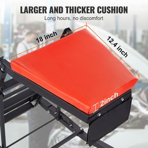 Carretilla de taller automotriz de alta resistencia con 4 ruedas giratorias, plataforma acolchada de 42.5"-64.8" y capacidad de 400 LBS para reparación de automóviles - Product Image 3