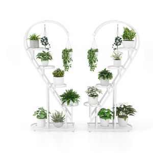 5-Tier Metal Plant Stand with <b>Hanging</b> Hook for Multiple Indoor Plants and <b>Hanging</b> <b>Baskets</b> <b>Accessory</b> - Product Image 1