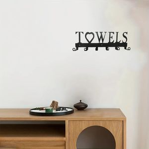 Gancio appendi asciugamani da parete in metallo premium, 6 ganci, salvaspazio, installazione semplice senza foratura, per bagno e cucina, ideale per hotel - Product Image 5