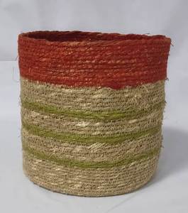 Panier de rangement élégant en jonc de mer naturel avec couvercle et panier cadeau rond en corde tressée à la main pour l'organisation de la maison et des hôtels, disponible en différentes tailles - Product Image 2