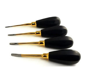 4 Pièces Instruments Dentaires Lux Elevator 2,3,4,5 mm Droits à Manche Noir Allemand Shuja Surgico - Product Image 6