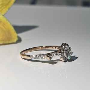 Anillo de halo con diamante cultivado en laboratorio de corte redondo brillante para mujer, solitario, oro macizo de 14K, joyería de boda, regalo para compromiso - Product Image 5