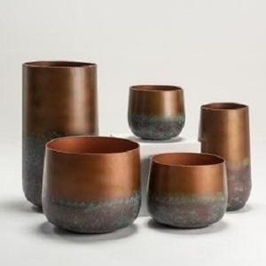 Jardinières décoratives en métal pour fenêtre, dorées et polies - Product Image 2