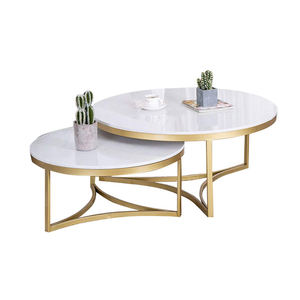 Modern Industrial & Vintage Living Room Furniture <b>Iron</b> Metal Gold Hot Selling Coffee <b>Table</b> with Marble Top - Product Image 2