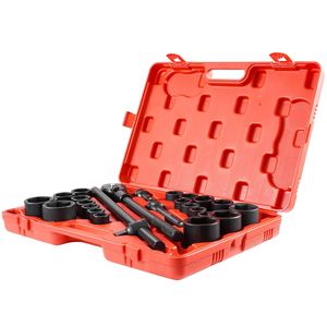 Jeu de douilles à chocs 27 pièces, 3/4 po, SAE 7/8 po à 2 po, métrique 22 mm à 50 mm, 6 pans, en acier allié Cr-V, pour réparation automobile - Product Image 5