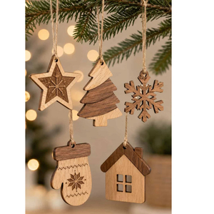 Ornement de Noël personnalisé en bois avec empreinte de patte et nom Doyle 2025 – Décoration de sapin de Noël sur mesure - Product Image 2