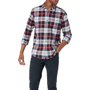 Mens <b>Flannel</b> <b>Top</b> 100 Cotton Casual Long Sleeve Plaid Shirt Formal Warm Brushed Cotton Soft Comfortable Breathable Custom Logo - Product Image 1