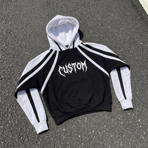 Sudadera con Capucha de Doble Capa para Hombre, Diseño en Capas de Felpa de Algodón Premium, Corte Holgado, Ropa Casual de Calle, Top Cómodo para el Día a Día - Product Image 1
