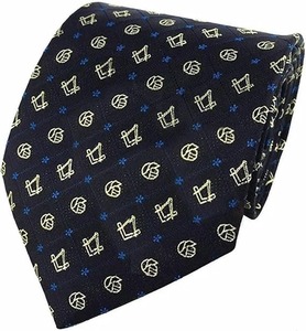 Corbata de seda tejida a mano para masónicos, con escuadra y compás, negra, origen importado. - Product Image 5