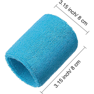 Wrist Sweatbands Sports Wristbands for Athletic <b>Men</b> and Women Soft Sweat Absorbing Cotton Terry Cloth Bands for Tennis - Product Image 2