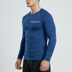 Customized Logo Printed <b>Compression</b> T-<b>Shirt</b> <b>Men</b> Yoga Fitness <b>Compression</b> Rash Guard Gym Workout Wear Long Sleeve Base Layer Tee - Product Image 6