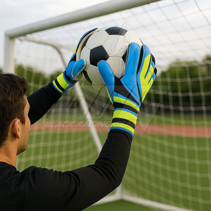 Football Goalkeeper <b>Gloves</b> Professional Customized German Latex Palm High Grip Custom Breathable Finger Protection Match Play - Product Image 4