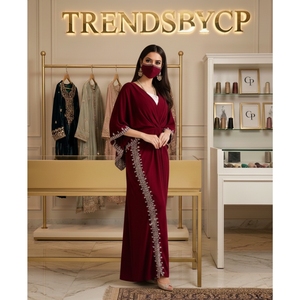 TrendsbyCp Luxury Arabian Kaftan <b>Abaya</b>-Hand-Embellished Velvet Jalabiya Floor-Length Evening Dress-Modest Muslimah Formal Wear - Product Image 3