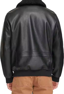 Chaqueta Acolchada de Cuero Genuino para Hombre a Precio Económico |   Chaqueta de cuero negra con cremallera y forro interior cálido |   Alta Calidad, Transpirable, Venta al por Mayor - Product Image 2