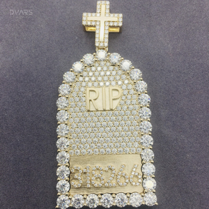 Colgante de Lujo VVS Moissanite Chapado en Rodio con Diseño de Letra/Número, Joyería Hip Hop, Plata 925 - Product Image 1