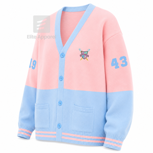 Sweat-shirt universitaire respirant personnalisé Gamma Phi Delta Sorority avec logo brodé sur le devant, bleu ciel rose, décontracté, manches longues pour femme - Product Image 2