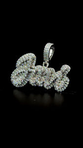 เครื่องประดับ HIPHOP จี้ตัวอักษร Moissanite สองชั้นหนาออกแบบจี้เพชร missanite - Product Image 3