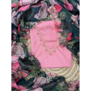 Magnifique saree à imprimé floral avec perles pour les fêtes et les bals - Product Image 4