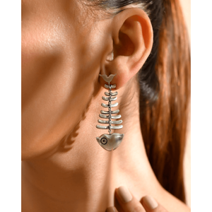 ต่างหูเงินห้อยแฟชั่นมาชลี แบรนด์มีรา จาปุร ผลิตในอินเดีย รุ่น MTER544 - Product Image 1