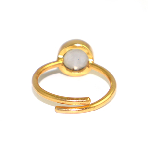 Women Style 22K Gold Plated Brass Rambo <b>Moonstone</b> <b>Ring</b> Round Bezel Setting Bohemian Style Unisex Jewelry June Birthstone Daily - Product Image 3