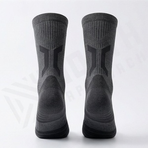 Crew <b>Socks</b> Solid <b>Black</b> Knitted Breathable Polyester Spandex Running Athletic <b>Socks</b> for Adults Summer Use - Product Image 2