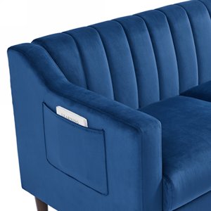 Velvet Sofa Three-seat Sofa, Tufted Upholstered Chesterfield Sofa with Tufted Back Accent Sofa Couch with Padded Seat - Product Image 5