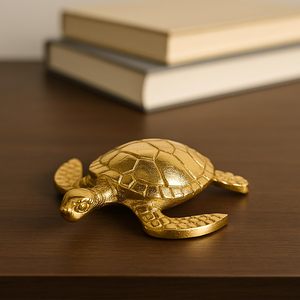 Tortue Feng Shui en métal sur plateau, objet décoratif pour la chance, cadeau Vastu pour la carrière et la prospérité, décoration intérieure - Product Image 4