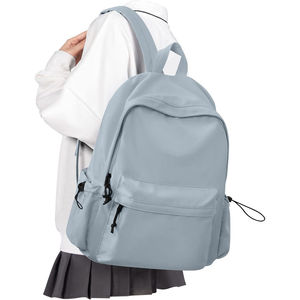 Lightweight Nylon Backpack With Arcuate Shoulder Strap Soft Handle Zipper Closure Unisex Casual <b>School</b> <b>Bag</b> 20-37L Blue - Product Image 1