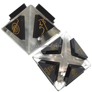 Cristal de guérison naturel, pierre indienne, agate noire, Usui Reiki, symbole Reiki blanc, en ligne - Product Image 4