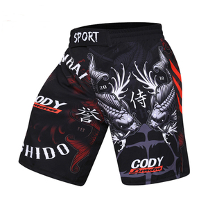กางเกง MMA พิมพ์ลายแบบ Sublimation คุณภาพสูงสำหรับทุกเพศ ขายส่ง ผ้าสแปนเด็กซ์/โพลีเอสเตอร์ ชุดกีฬาศิลปะการต่อสู้ ยืดหยุ่นได้ ชุดคาราเต้ - Product Image 3