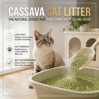 Litière pour chat en cassave naturelle, faible teneur en poussière, contrôle des odeurs, parfum personnalisé, OEM ODM, vente en gros