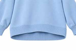Suéter de Cuello Alto Azul Claro para Mujer, Manga Larga, Tejido Sólido, Informal, para Invierno, 100% Acrílico, Antipilling - Product Image 6