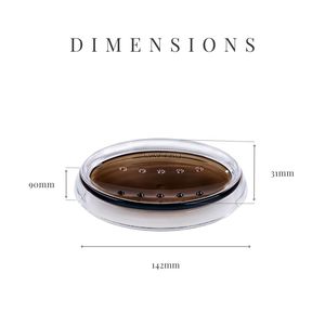 [Holar] Jabonera Ovalada de Plástico Acrílico Transparente Marrón Ahumado de Primera Calidad, Fabricada en Taiwán, con Drenaje - Product Image 2