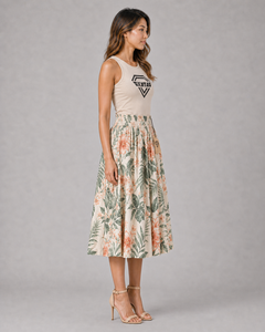 Women Hawaiian Beach Floral Maxi <b>Skirt</b> Tropical Island Autumn Vacation Casual Lightweight Breathable Flowy Natural Wholesale - Product Image 4