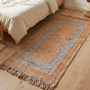 Alfombra Triangular Extra Grande de Yute Tejida a Mano para Sala de Estar Contemporánea, Estilo Escandinavo, Loft Urbano y Hogar Moderno - Product Image 5