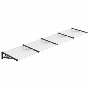 Auvent de porte en polycarbonate ABS noir et transparent, auvent extérieur, gazebo et pergola - Product Image 2
