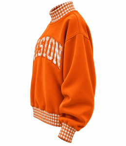Sweat-shirt col roulé personnalisé pour femme, coupe oversize, en molleton de coton, manches longues, avec logo frontal, pull décontracté pour l'hiver, vente en gros - Product Image 5