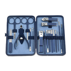 Professional 5 in 1 Nail <b>Kit</b> Stainless Steel <b>Manicure</b> Set Case Includes Scissors File Clipper Portable for Adults Classic Style - Product Image 3