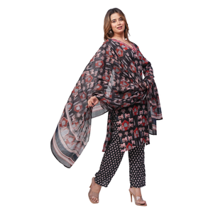 Conjunto Étnico de 3 Piezas en Rayón Estampado para Mujer, Suministro al por Mayor al Mejor Precio - Product Image 1