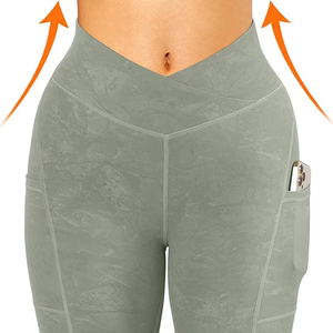 Nouveaux Leggings de Yoga et de Sport pour Femme, Personnalisables avec Logo, Taille Mi-Haute, Unis, Respirants, Décontractés, avec Poches Latérales - Product Image 5