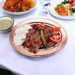 Bandeja de servicio de cobre puro hecha a mano, plato de servicio ovalado con diseño martillado para restaurante de Hotel en casa - Product Image 4