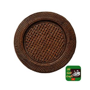 FACTORY : Sets de table ronds/rectangulaires en rotin blanc / Assiettes de présentation en rotin 100 % tressées à la main - Product Image 1