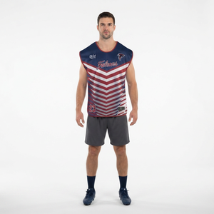 Maillot de lacrosse personnalisé avec logo, 100 % polyester, rayé, sans manches, réversible, imprimé, tenue de football, design personnalisé - Product Image 1