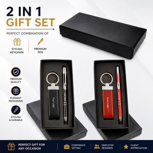 Juego de Regalo Promocional 2 en 1 con Logotipo Personalizado, Llavero Metálico y Bolígrafo con Grabado Láser, Caja de Regalo Empresarial para Regalos Corporativos y Empleados - Product Image 5