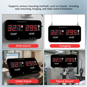Thermo-hygromètre numérique mural avec sonde, écran HD 13 pouces ℃ / ℉   Capteur commutable et externe, fonction d'alarme (OEM) - Product Image 5