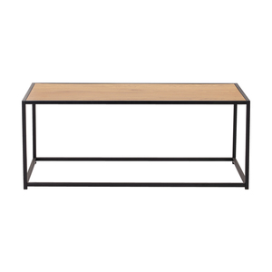 Mesa de Centro Minimalista con Estructura de Metal Negro y Superficie de Melamina para Sala de Estar y Uso Residencial, Duradera y Resistente - Product Image 3