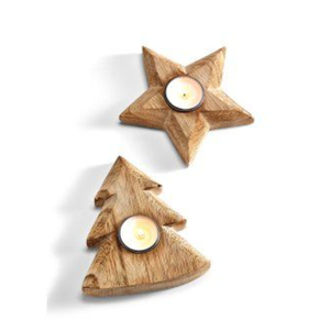 Handmade Wood Star Candle Holder Set Home Decor Wooden Holder for Wedding Christmas Gifts and Eco-Friendly Table Decoration - Product Image 2