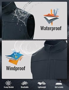 Zipper Pocket Men Golf Vest Secure Storage Softshell Body Warmer Concealed Zip Performance <b>Athletic</b> Gilet Outerwear - Product Image 3