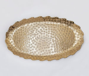 ถาดเสิร์ฟทรงรีทำจากทองเหลืองสีทองมีเอกลักษณ์เฉพาะออกแบบได้ตามต้องการของขวัญทรงเปลือกหอยอะลูมิเนียมสำหรับบ้านชายทะเล - Product Image 4